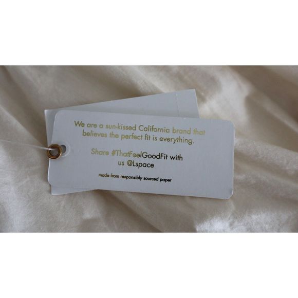 L*Space BAHDR22 Women's Sz Large Cream Bahia Open Back Peasant Maxi Dress $187 - Picture 7 of 13